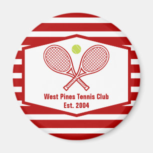 Aangepaste Tennis Country Club rood gestreept Magneet