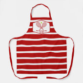 Aangepaste Tennis Country Club rood gestreept Schort (Voorkant)