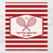 Aangepaste Tennis Country Club rood gestreept Wijn Etiket (Enkel label)