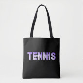 Aangepaste Tennis Girls Name Paarse Ombre Text Tote Bag (Voorkant)