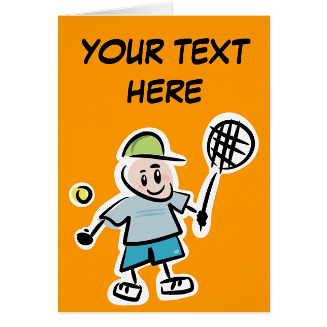 Aangepaste Tennis-Kaart met een leuke cartoon-spel (Voorkant)