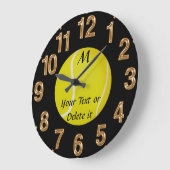 Aangepaste Tennis-klok MONOGRAM en JOUW TEKST Grote Klok (Hoek)