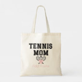 Aangepaste Tennis Mam met Roze Bow & Rackets Tote Bag (Achterkant)