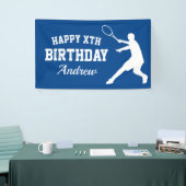 Aangepaste tennis met Happy Birthday-feestbanner Spandoek (Beurs)