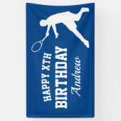 Aangepaste tennis met Happy Birthday-feestbanner Spandoek (Verticaal)