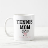 Aangepaste Tennis Moeder met Roze Strik & Rackets Koffiemok (Links)