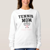 Aangepaste Tennis Moeder met Roze Strik & Rackets Trui (Voorkant)