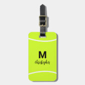 Aangepaste Tennis Monogram Initiaal Naam Bagagelabel (Voorkant verticaal)