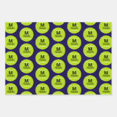 Aangepaste Tennis Monogram Initiaal Naam Inpakpapier Vel (Voorkant 3)