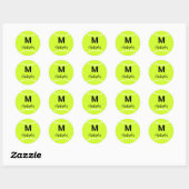 Aangepaste Tennis Monogram Initiaal Naam Ronde Sticker (Vel)