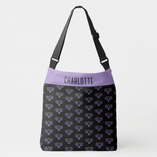 Aangepaste Tennis Patroon Aangepaste naam Tennis Crossbody Tas (Voorkant)