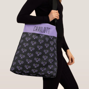 Aangepaste Tennis Patroon Aangepaste naam Tennis Crossbody Tas