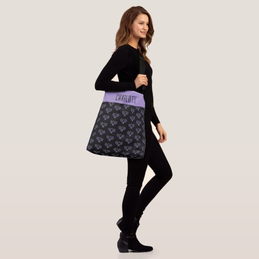 Aangepaste Tennis Patroon Aangepaste naam Tennis Crossbody Tas (Op model)