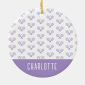 Aangepaste Tennis Patroon Aangepaste naam Tennis Keramisch Ornament (Achterkant)