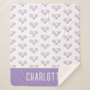 Aangepaste Tennis Patroon Aangepaste naam Tennis Sherpa Deken