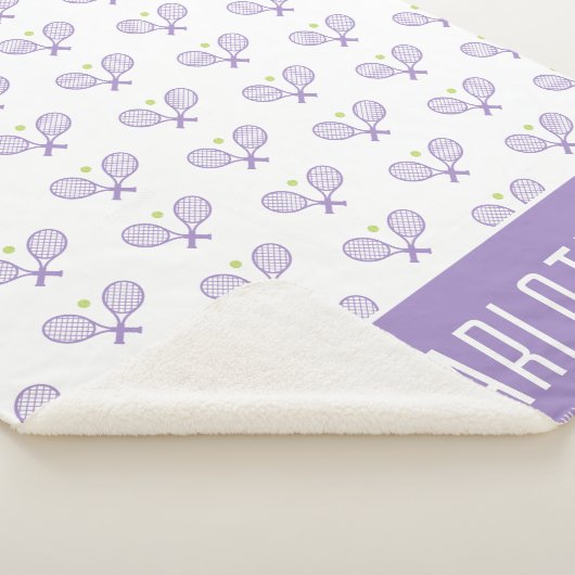 Aangepaste Tennis Patroon Aangepaste naam Tennis Sherpa Deken (3/4)