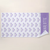 Aangepaste Tennis Patroon Aangepaste naam Tennis Strandlaken (Voorkant)