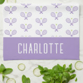 Aangepaste Tennis Patroon Aangepaste naam Tennis Theedoek (Gevouwen)