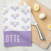 Aangepaste Tennis Patroon Aangepaste naam Tennis Theedoek (Quarter Fold)