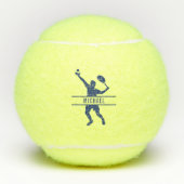 Aangepaste Tennis Player Aangepaste blauwe naam Tennisballen (Voorkant)