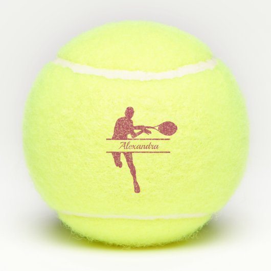 Aangepaste Tennis Player Aangepaste roze naam Tennisballen (Achterkant)