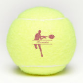 Aangepaste Tennis Player Aangepaste roze naam Tennisballen (Voorkant)