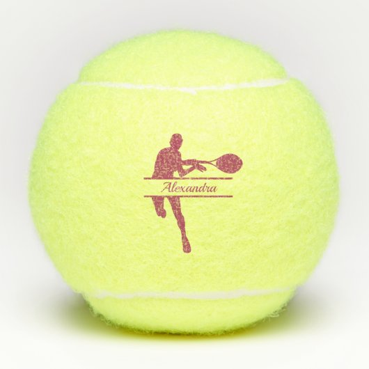 Aangepaste Tennis Player Aangepaste roze naam Tennisballen (Voorkant)
