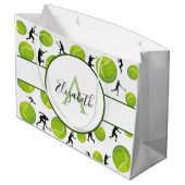 Aangepaste Tennis Player-coach Jouw naam toevoegen Groot Cadeauzakje (Achterkant Gekanteld)