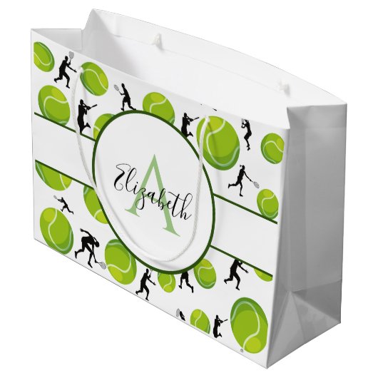 Aangepaste Tennis Player-coach Jouw naam toevoegen Groot Cadeauzakje (Achterkant Gekanteld)