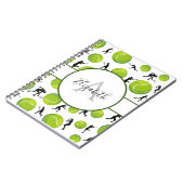 Aangepaste Tennis Player-coach Jouw naam toevoegen Notitieboek (Linkerzijde)