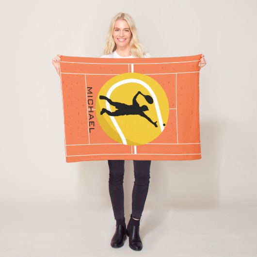 Aangepaste Tennis Player-coach voor het bedienen v Fleece Deken (In situ)