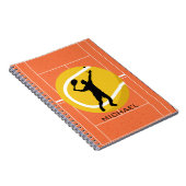 Aangepaste Tennis Player-coach voor het bedienen v Notitieboek (Rechterzijde)