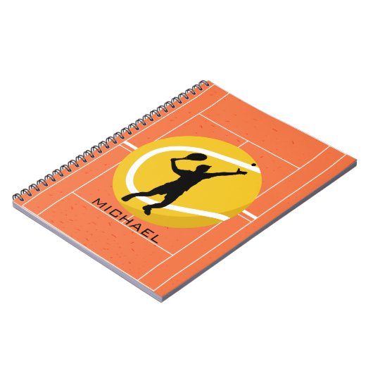 Aangepaste Tennis Player-coach voor het bedienen v Notitieboek (Linkerzijde)