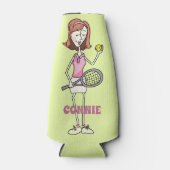 Aangepaste Tennis Player Flesjeskoeler (Voorkant)