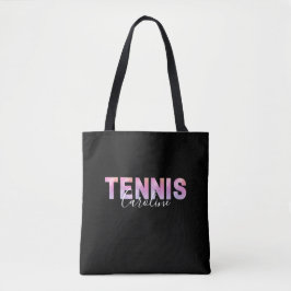 Aangepaste Tennis Player Girl Custom Name Cute Tote Bag