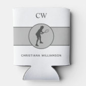 Aangepaste Tennis Player Tennis Girl Cadeaucode Blikjeskoeler (Achterkant)