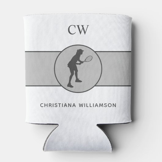 Aangepaste Tennis Player Tennis Girl Cadeaucode Blikjeskoeler (Achterkant)