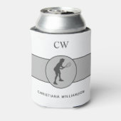 Aangepaste Tennis Player Tennis Girl Cadeaucode Blikjeskoeler (Blikje Achterkant)