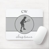 Aangepaste Tennis Player Tennis Girl Cadeaucode Muismat (Met muis)