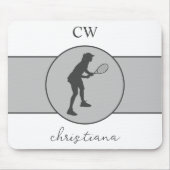 Aangepaste Tennis Player Tennis Girl Cadeaucode Muismat (Voorkant)