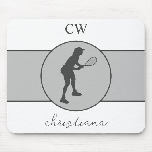 Aangepaste Tennis Player Tennis Girl Cadeaucode Muismat (Voorkant)