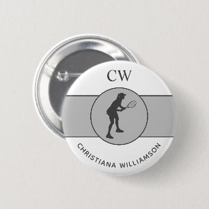 Aangepaste Tennis Player Tennis Girl Cadeaucode Ronde Button 5,7 Cm