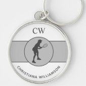 Aangepaste Tennis Player Tennis Girl Cadeaucode Sleutelhanger (Voorkant)