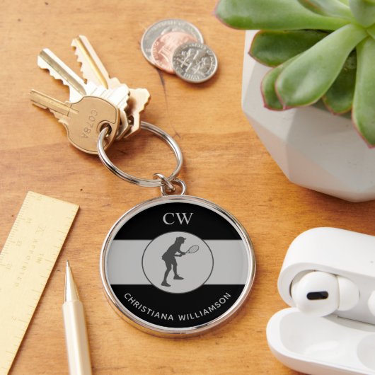 Aangepaste Tennis Player Tennis Girl Cadeaucode Sleutelhanger (Bureau)