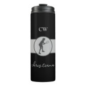 Aangepaste Tennis Player Tennis Girl Cadeaucode Thermosbeker (Voorkant)