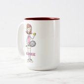 Aangepaste Tennis Player Tweekleurige Koffiemok (Voorkant links)