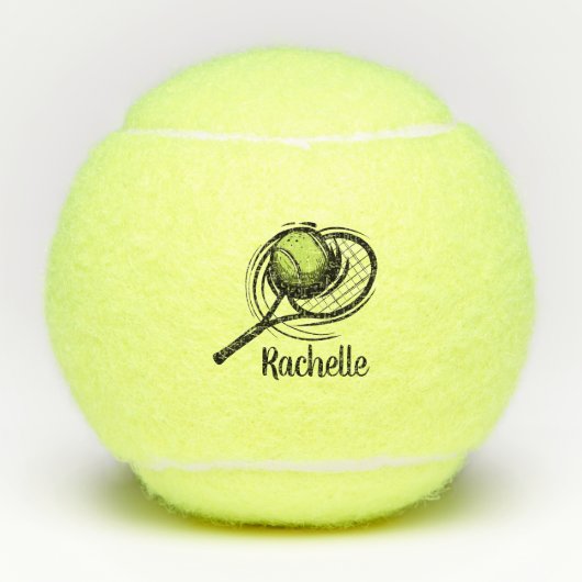 Aangepaste Tennis Racket en Ball Tennis Balls Tennisballen (Voorkant)