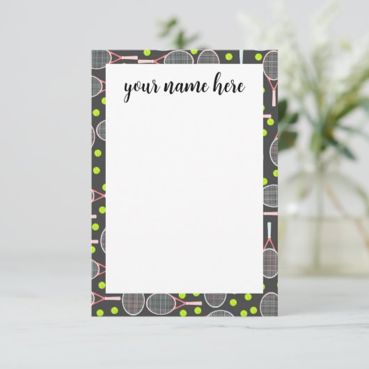 Aangepaste Tennis Racket-notiecards Bedankkaart (Staand voorkant)