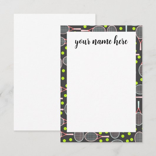 Aangepaste Tennis Racket-notiecards Bedankkaart (Voorkant / Achterkant)