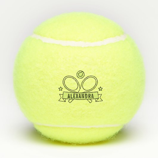 Aangepaste Tennis Racquet Naam Tennisballen (Achterkant)